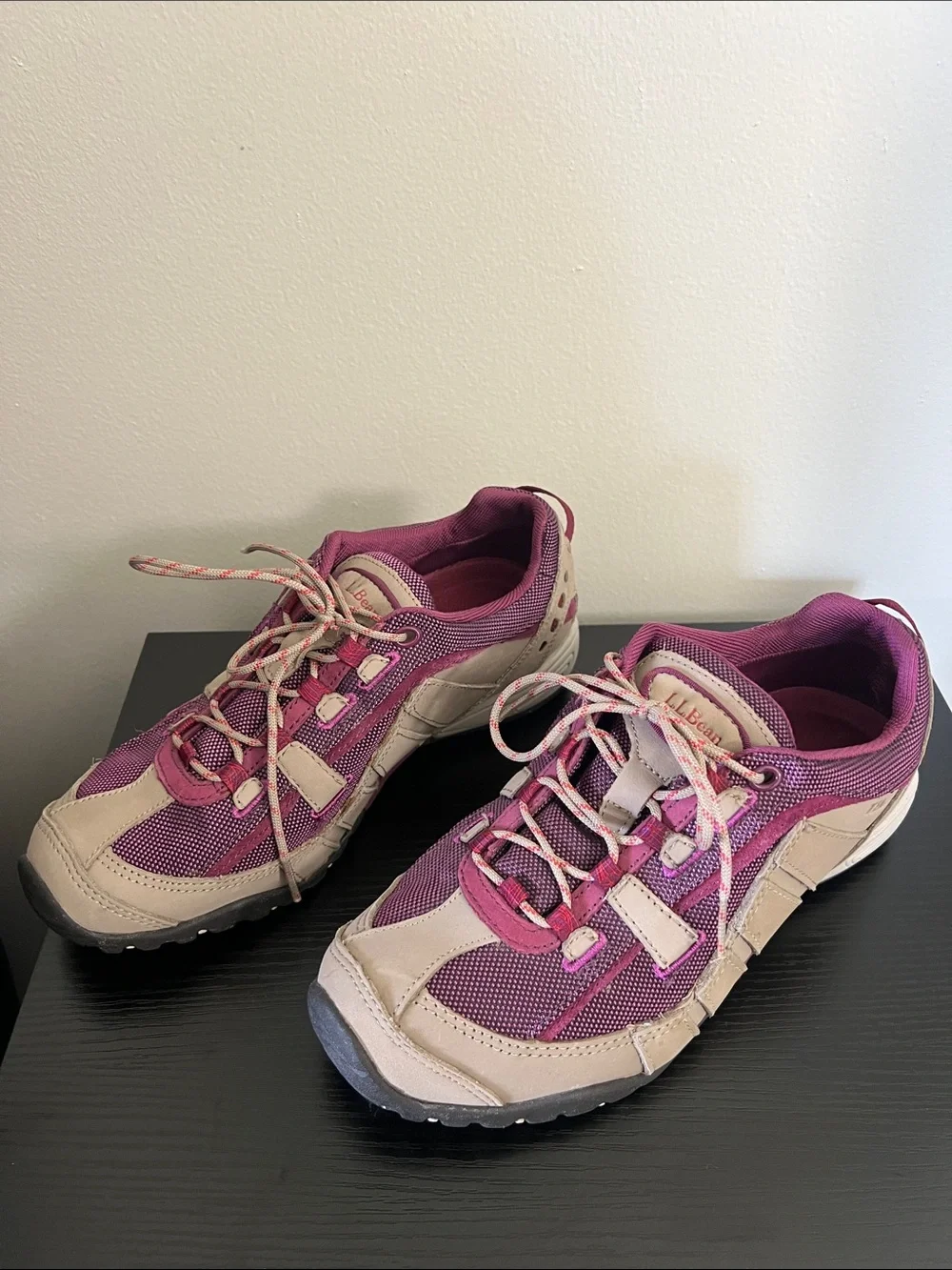 L.L. Bean women's athletic shoes in pink and purple